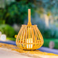 Lanterne solaire décorative en bambou LED blanc chaud HAVANE SMALL H38cm