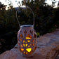 Lanterne solaire effet flamme vannerie tressée LED blanc chaud CROSS H41cm - REDDECO.com
