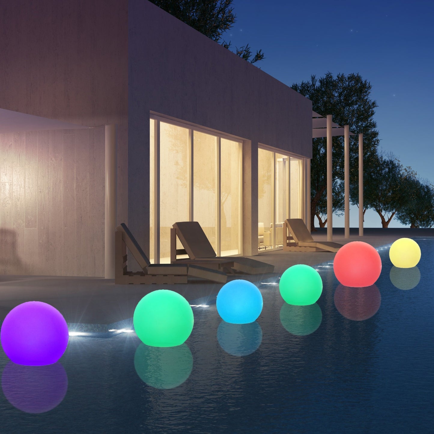 Lot de 2 Boules lumineuses solaire flottante à piquer ou à poser LED blanc/multicolore SOLSTY ∅30cm