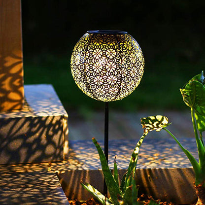 Lot de 2 balises solaires style oriental à planter LED blanc chaud AGADIR H45cm - REDDECO.com