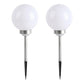 Lot de 2 boules solaires lumineuses à piquer balisage d'allée LED blanc MOONY ∅20 cm - REDDECO.com