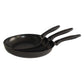 Set of 3 non-stick induction frying pans Ø20/24/28 cm FALLEN with heat indicator thermal ring