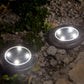 Lot de 8 spots solaires ronds inox encastrable ou à piquer LED blanc DECKY ∅12cm - REDDECO.com