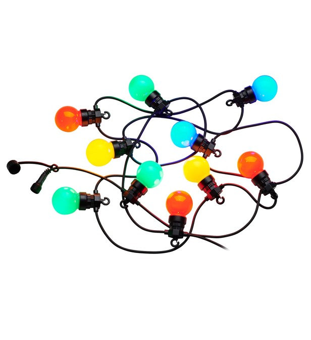 Connectable outdoor light garland 10 multicolored LED globes PARTY GUINGUETTE 6.50m 8 modes