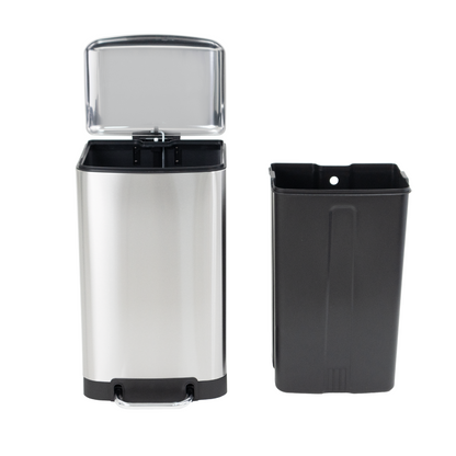 GREENWICH Design 30L kitchen pedal bin in stainless steel with domed lid bucket