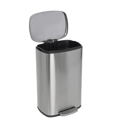 Poubelle de cuisine à pédale 50L Design ADMIRAL en acier Inox brossé avec seau et fermeture douce - REDDECO.com