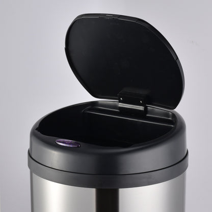 Automatic kitchen bin 50L ARTIC SILVER large capacity in brushed STAINLESS STEEL with strapping