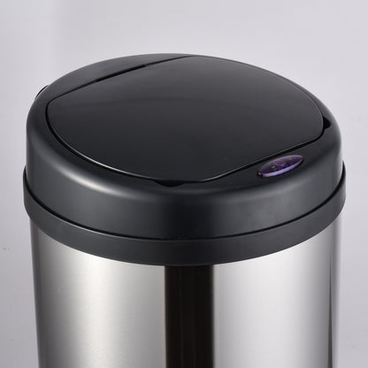 Automatic kitchen bin 50L ARTIC SILVER large capacity in brushed STAINLESS STEEL with strapping