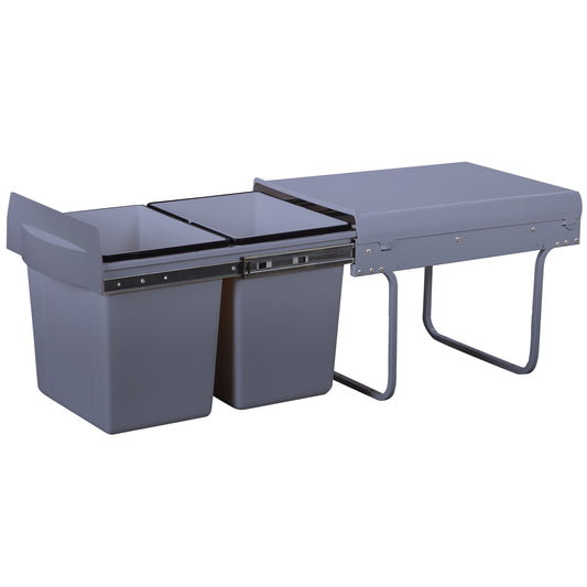 HYPE 36L (2x18L) Einbau-Mülleimer mit 2 Fächern, ausziehbar, mit Eimer