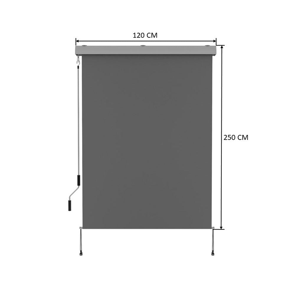Store enrouleur vertical d'extérieur avec coffre AUSTIN 120 x 250 cm gris - REDDECO.com