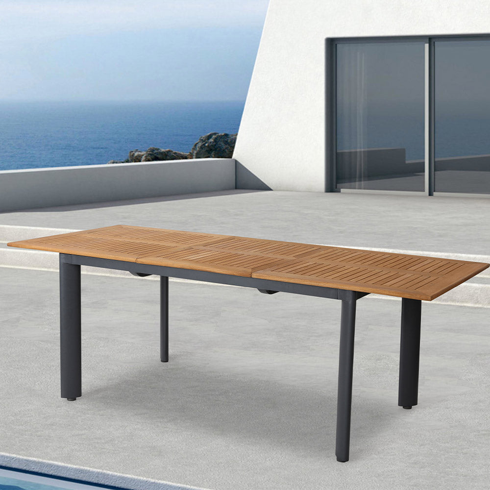 RED DECO Table de jardin extensible CUBA Gris Aluminium 160/240 x