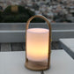 Lot de 2 Lanternes sans fil design scandinave poignée bois naturel LED blanc chaud/blanc dimmable WOODY H37cm
