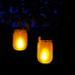 Lot de 2 lanternes décoratives solaires en verre  LED blanc chaud JAMY FLAME H14cm - REDDECO.com