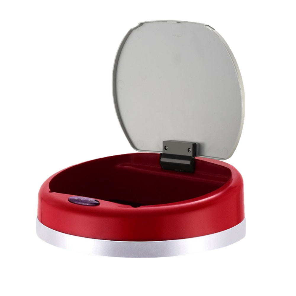 Red SOHO Model Round Automatic Trash Can Lid