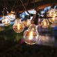 Guirlande lumineuse extérieur connectable 10 globes transparents LED blanc chaud PARTY CLEAR HYBRID 7.50m solaire et sur secteur