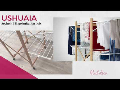 28M USHUAIA Multi-Function Clothes Rack Clothes Drying Rack Wood Color Large Capacity