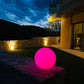 Boule lumineuse sans fil flottante LED multicolore dimmable BOBBY ∅30cm avec télécommande et socle à induction