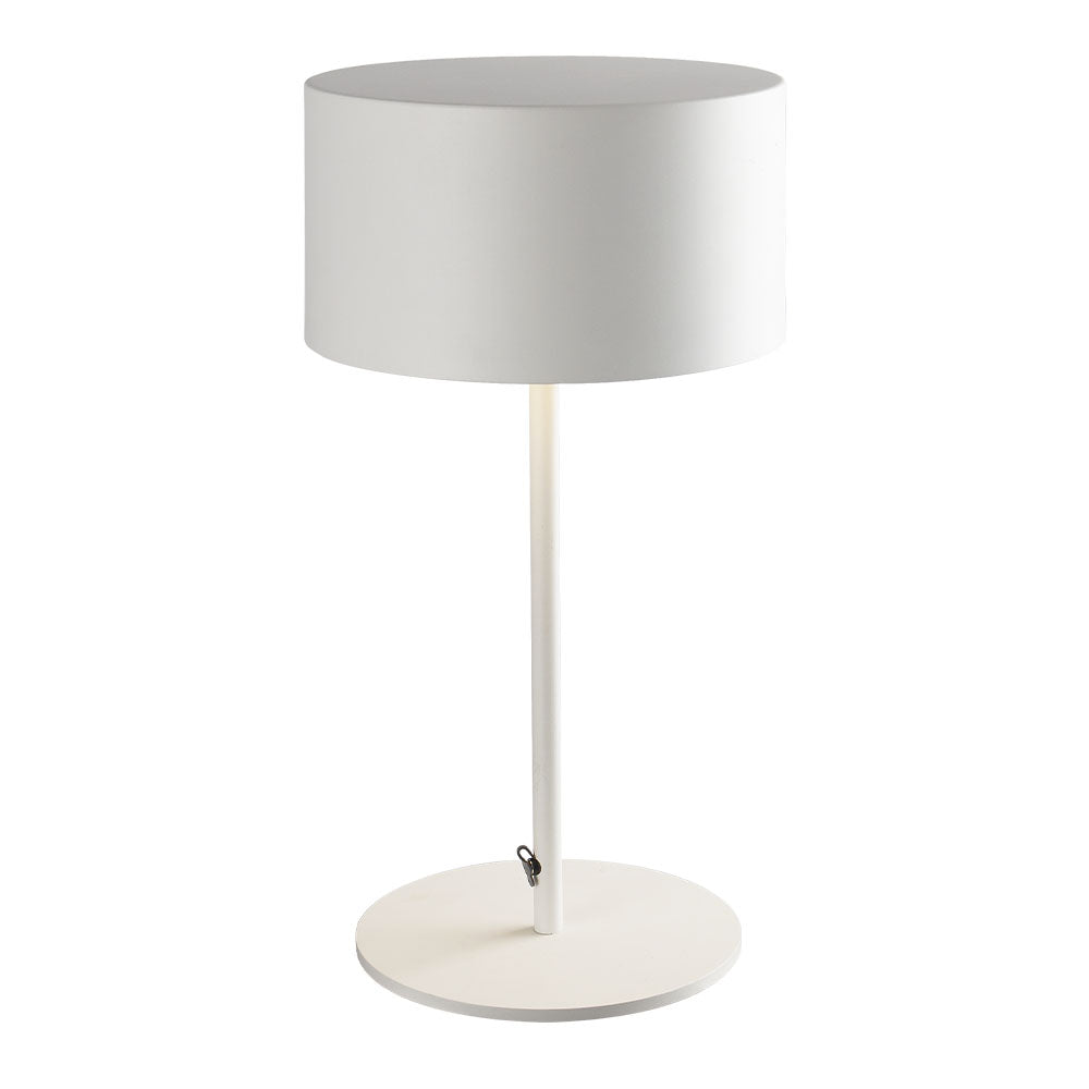 Lampe de table sans fil en aluminium blanc LED blanc chaud MALLY H20cm - REDDECO.com