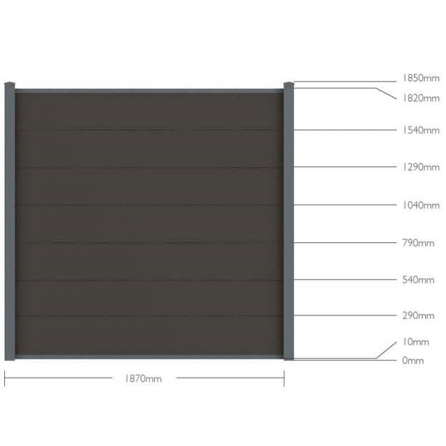 Kit clôture jardin panneaux occultant en bois composite et aluminium - extension 1,85 x 1,87 m - REDDECO.com
