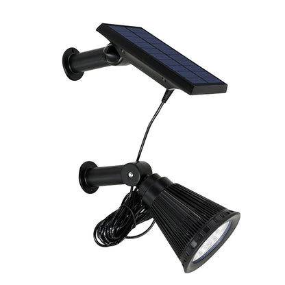 Set mit 2 solarbetriebenen 2-in-1-Spots zum Kleben oder Befestigen. Leistungsstarke dimmbare weiße LED-Beleuchtung SPIKY AWAY H42cm