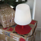 Lampe de table sans fil pied en acier rouge LED blanc chaud/blanc dimmable STANDY MINI Love H25cm