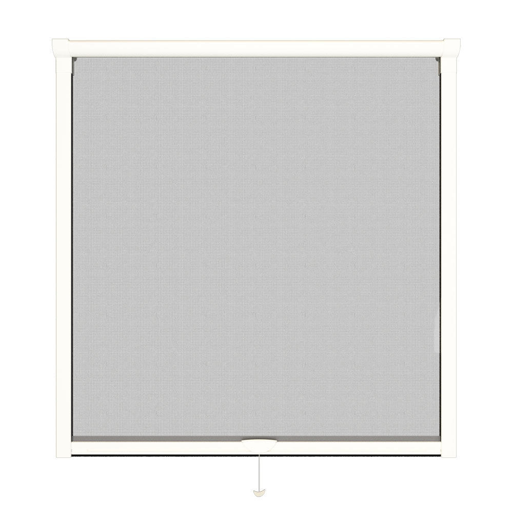White aluminum roll-up window mosquito net - PREMIUM - L125xH150 cm